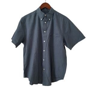 Merona Men's Casual Button-Down Shirt Blue M Cotton Polyester